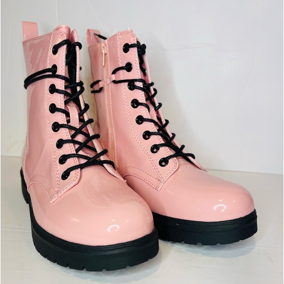 SO Women’s Pink Patent Leather Boots - Picture 1 of 11